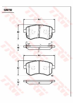 ผ้าเบรค หน้า TRW - Proton Preve Standard , EXE , Premium ปี 2013 DTEC (GDB7782)