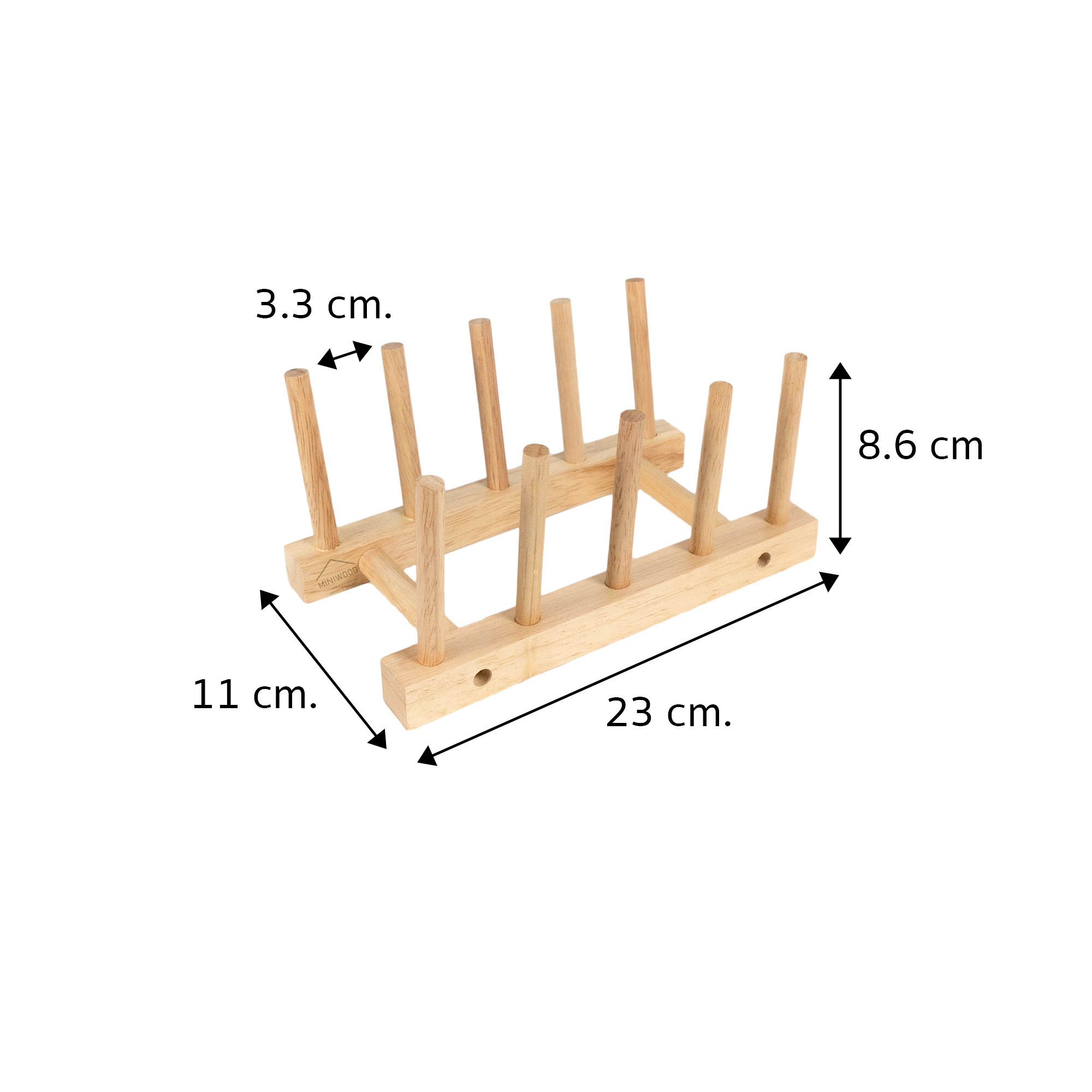 MINIWOOD ที่คว่ำจาน ที่วางจาน ไม้ยางพารา DISH RACK FOOD GRADE (ลูกค้าประกอบ)