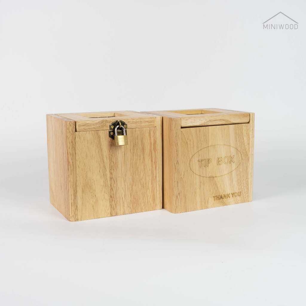 MINIWOOD กล่อง TIP BOX กล่องเก็บตังค์ กล่องใส่เงิน