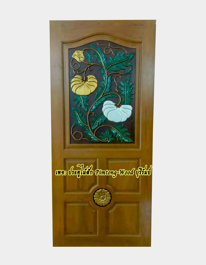ประตูไม้สักบานเดี่ยว D-49