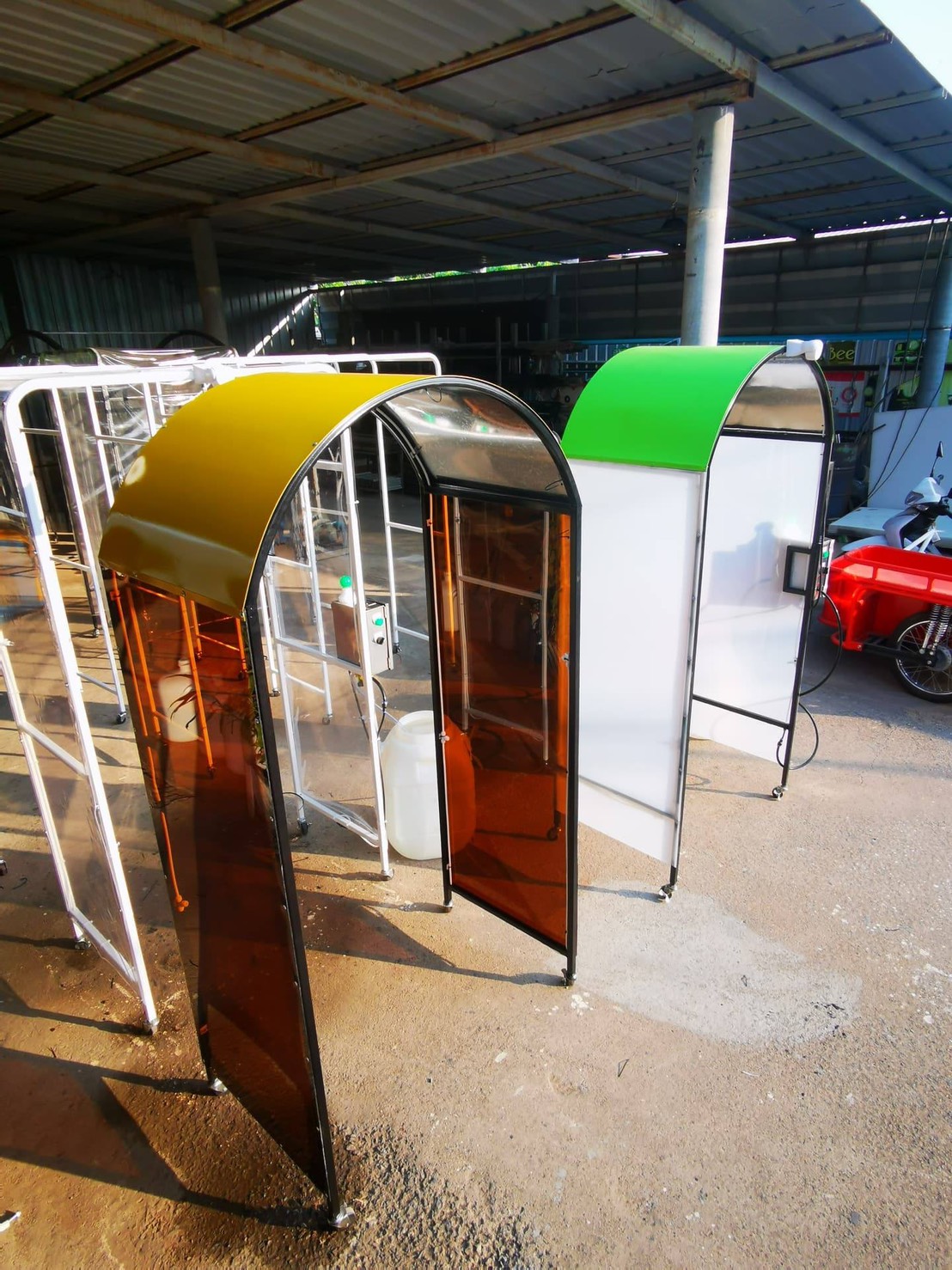 อุโมงค์พ่นฆ่าเชื้อโรคเคลื่อนย้ายได้ โครงสร้างเหล็กหุ้มอคริลิค