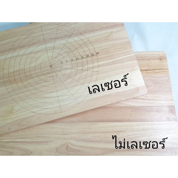 MINIWOOD กระดานนวดแป้ง แผ่นรองนวดแป้ง เขียงไม้ อุปกรณ์เบเกอรี่ ไม้ยางพารา Pastry Board 20" x 31" นิ้ว (50x80 เซนติเมตร)