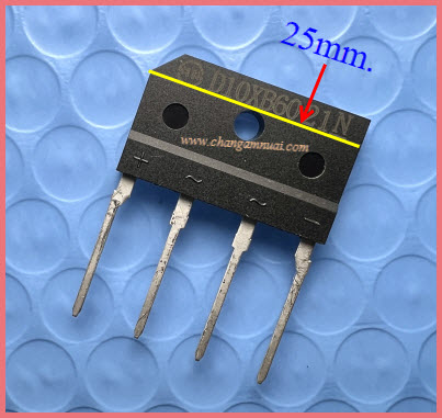 D10XB60 10A 600V ไดโอดบริดจ์ ขนาด 25 mm สูง 15 มิล