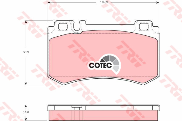 ผ้าเบรค TRW ล้อหลัง BENZ CLK240 (C209) 63 AMG ปี 2002-2006 COTEC (GDB1544)