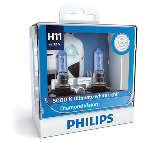 หลอดไฟรถยนต์ Philips H11 Diamond Vision 12V 55W แพ๊คคู่