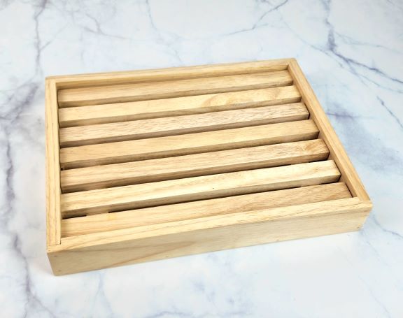 MINIWOOD ถาดซูชิ ถาดตะแกรง ถาดเนื้อ Wooden Tray ไม้ยาง