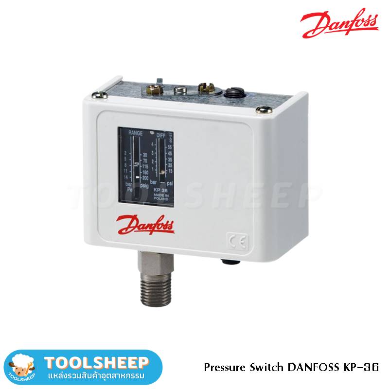 เพรสเชอร์สวิทช์ DANFOSS รุ่น KP-36 AUTO (060-110891) พร้อมฝา