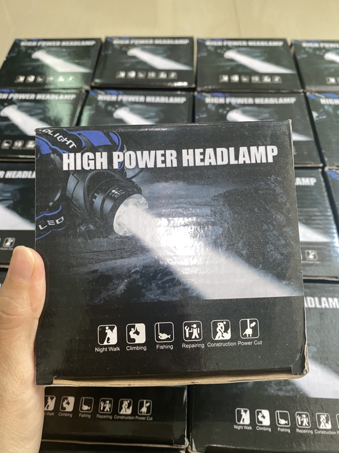 ไฟฉายคาดศรีษะ LED แสงสีขาว ซูมได้ ชาร์จไฟได้ในตัว