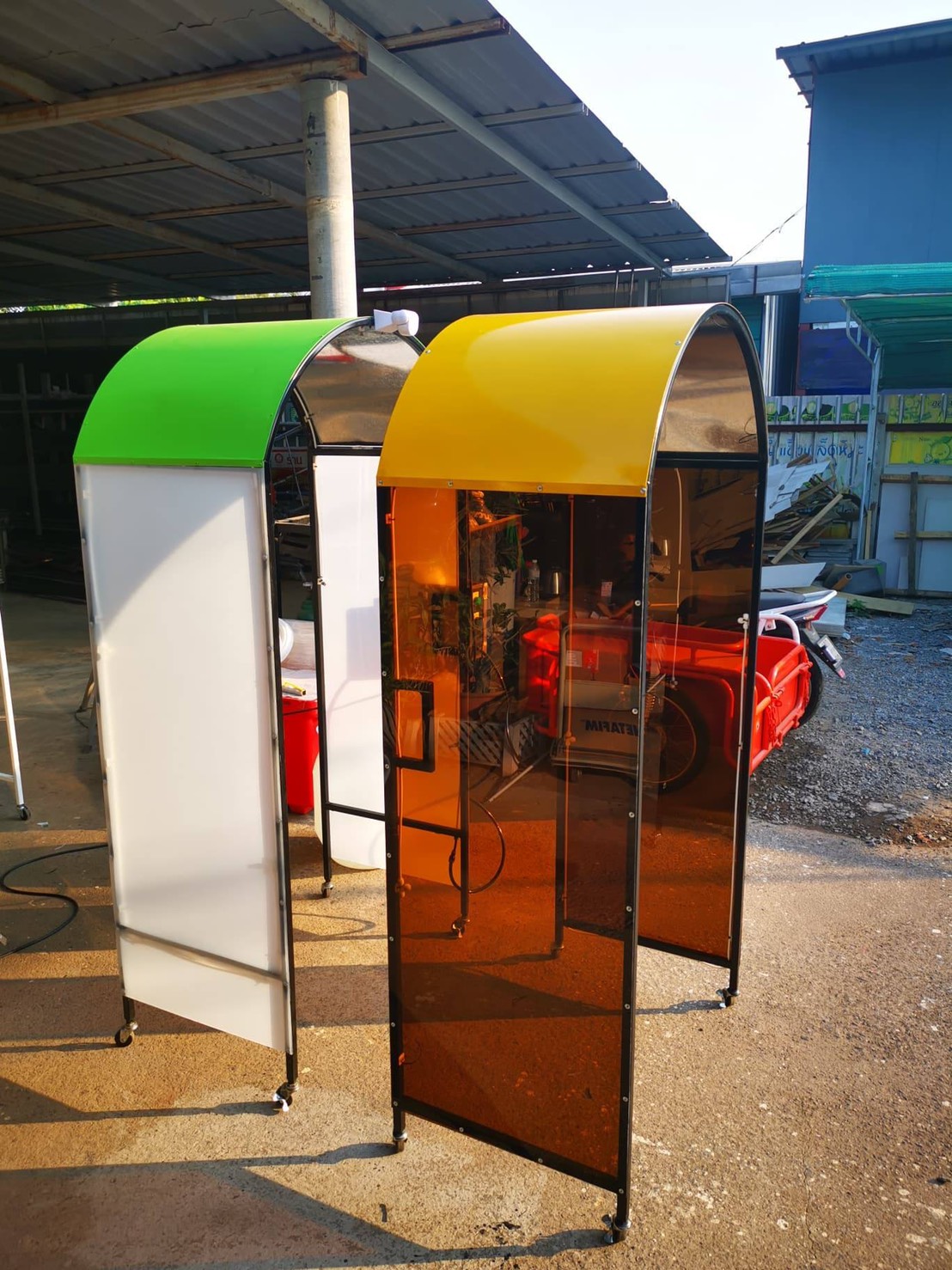 อุโมงค์พ่นฆ่าเชื้อโรคเคลื่อนย้ายได้ โครงสร้างเหล็กหุ้มอคริลิค