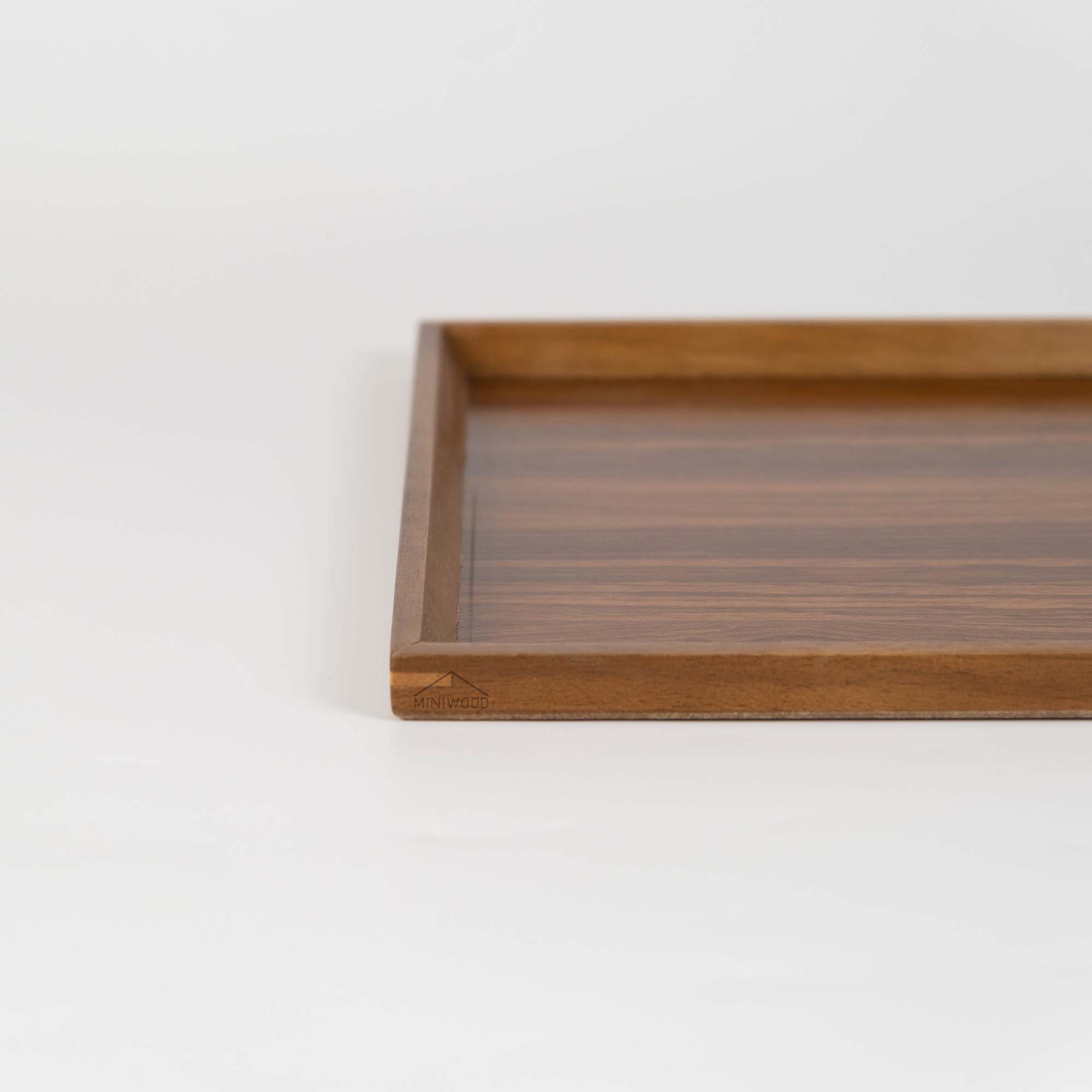 MINIWOOD ถาดเสิร์ฟ ขอบบาง ถาดไม้ Wooden Tray ไม้จามจุรี