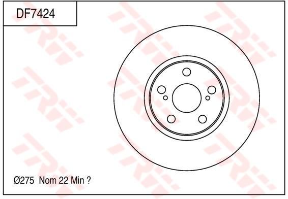 TRW (หน้า) จานเบรค ALTIS / อัลติส 1.6 , 1.8 (2008 - 2013)