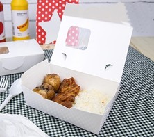 กล่องข้าวขึ้นรูปเคลือบกันซึม 800มล.