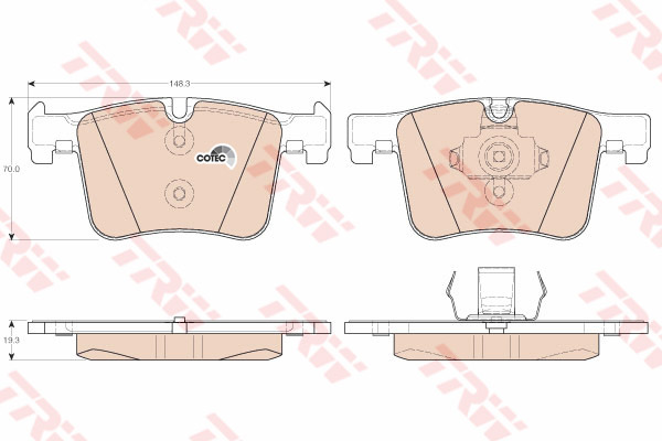 ผ้าเบรค-หน้า BMW X3 ปี 2010 - 2016 (F25) (TRW-COTEC)