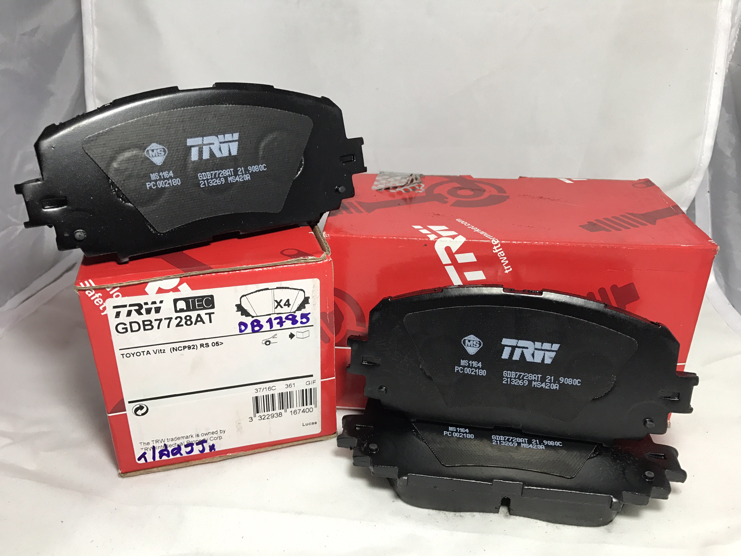 ผ้าเบรค (หน้า) TOYOTA VIOS 1.5 G / S ปี 2013 TRW-DTEC
