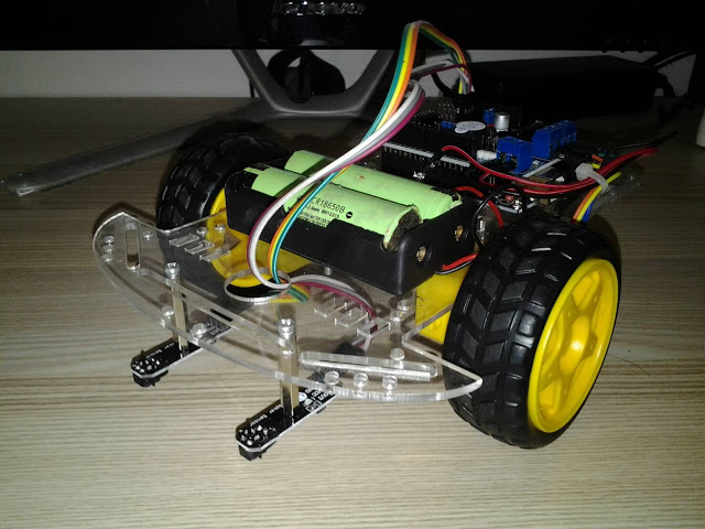 ชุดคิท หุ่นยนต์เดินตามเส้น 2 เซ็นเซอร์ Arduino L298P