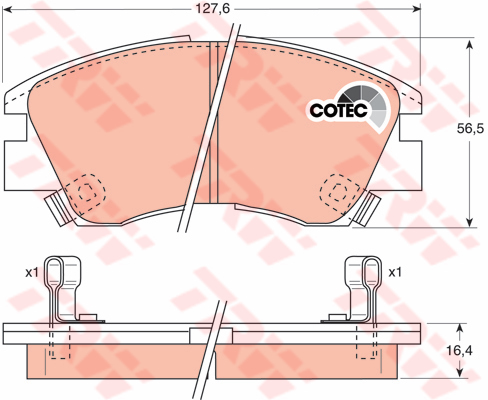 ผ้าเบรค หน้า TRW - MITSUBISHI Pajero 2.5 D และ GL 4WD ปี 1986-1990 UTEC (GDB729)