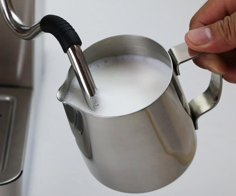 เครื่องชงกาแฟกึ่งอัตโนมัติ สไตล์อิตาลี 1 หัวกรุ๊ป 15 บาร์ มีสตรีมนม 1614-196