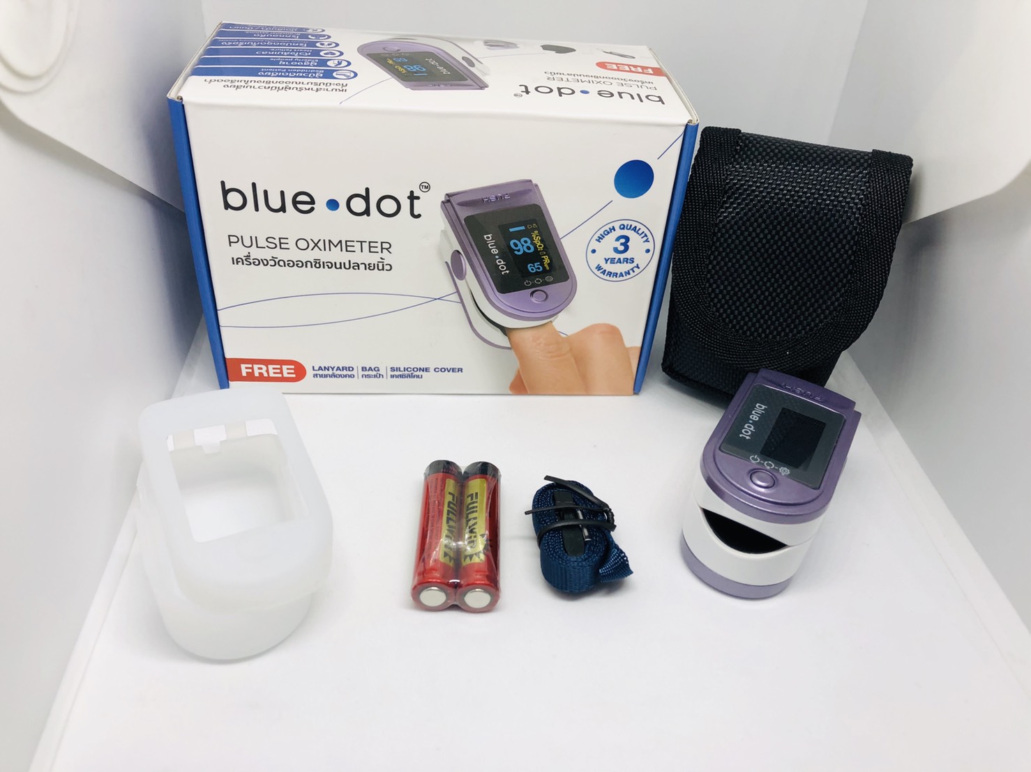 เครื่องวัดออกซิเจนปลายนิ้ว blue dot