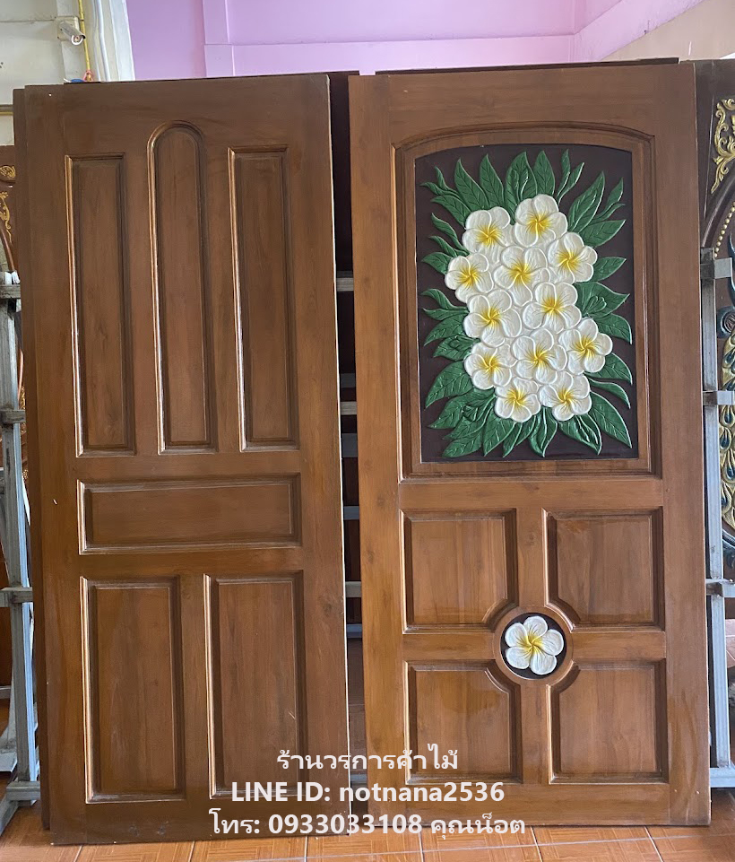 ประตูไม้สักเกรดA,B รหัสC398