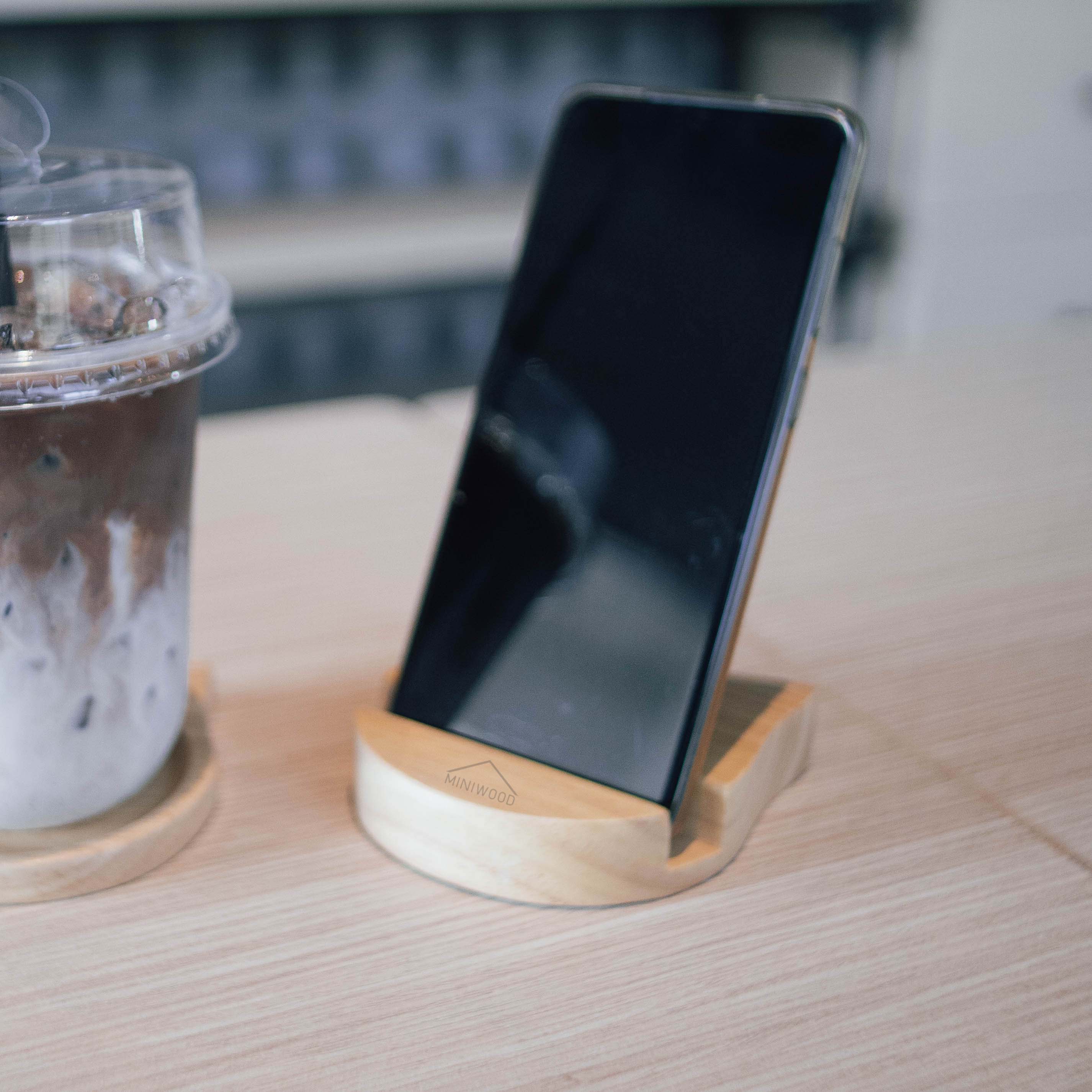 MINIWOOD ที่ตั้งโทรศัพท์ ที่วางโทรศัพท์ ขาตั้งโทรศัพท์ รูปแมว Cat Phone stand