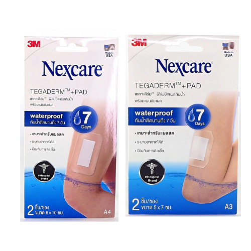 3M Nexcare Tegaderm แผ่นเทปใสปิดแผลกันน้ำ แผลสด