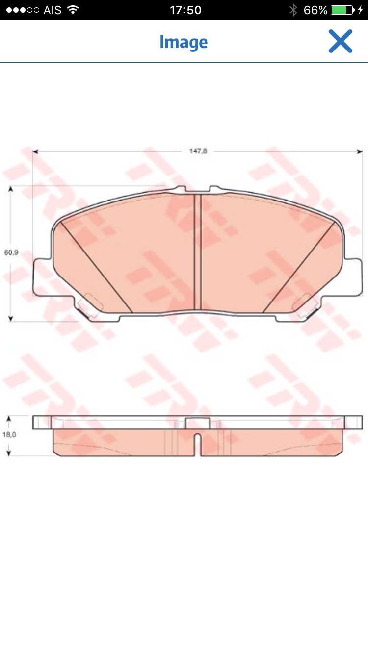 ผ้าเบรค (หน้า) Toyota Alphard 3.5 ปี 08 - 14 (TRW-COTEC)