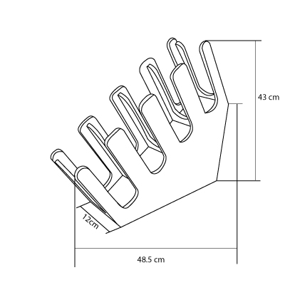 กล่องใส่แก้วกาแฟเย็นไม้ หรือ ที่ใส่แก้ว ทรงเฉียง 4 ช่อง 1610-432