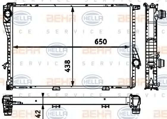 BEHR-P หม้อน้ำ BMW 5(E39) ท่อกิ๊บล๊อค, 7(E38) 728iL Double vanos