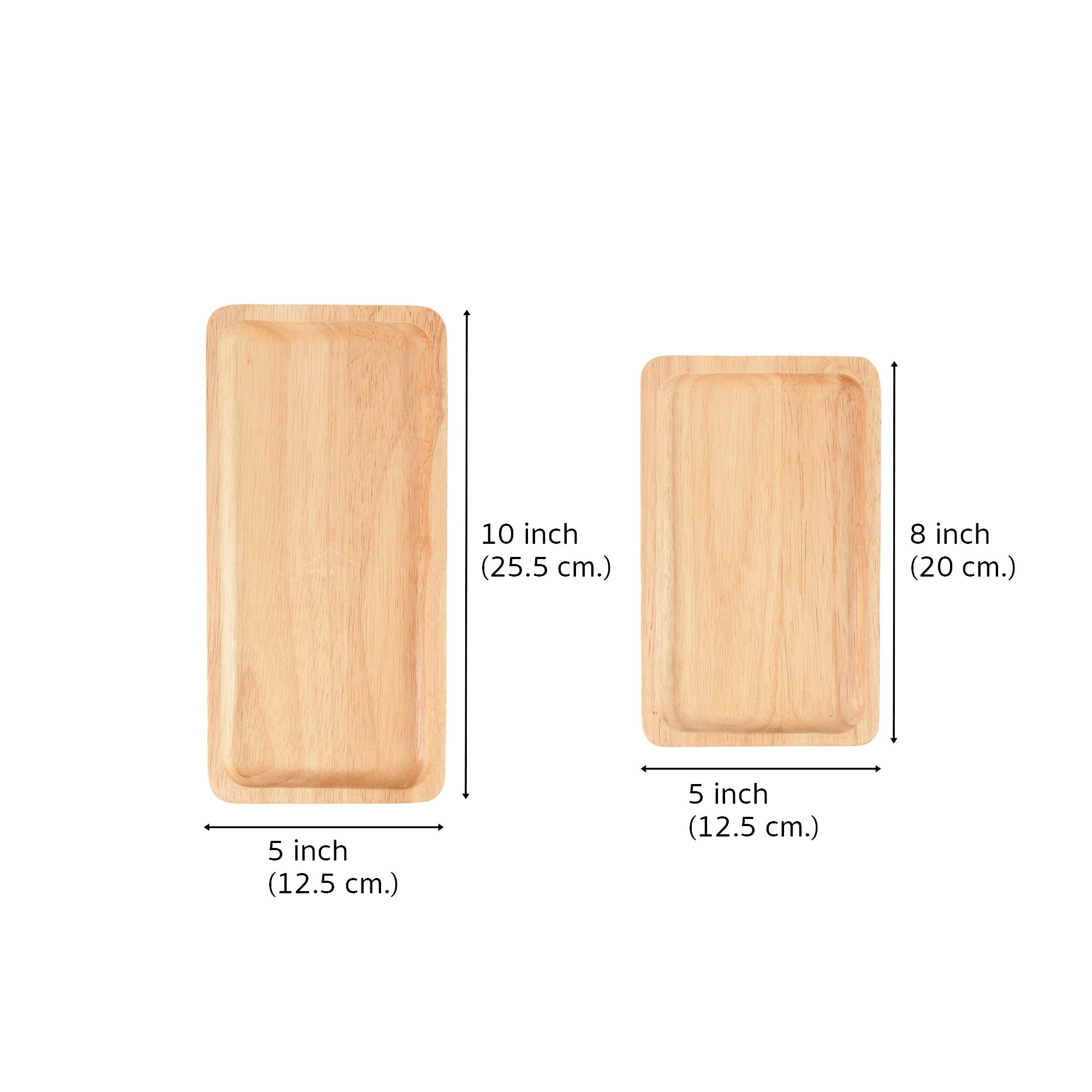 MINIWOOD จานไม้ ทรงสี่เหลี่ยม จานไม้ใส่อาหาร ถาดไม้ Food grade Wooden plate ไม้ยางพารา มี 2 ขนาด