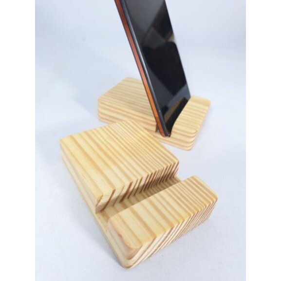 MINIWOOD ที่ตั้งโทรศัพท์ ที่วางโทรศัพท์ ขาตั้งโทรศัพท์ ไม้สน Phone stand 6x9 เซนติเมตร