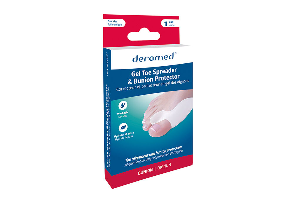 GEL TOE SPREADER & BUNION PROTECTOR ปลอกเจลสำหรับนิ้วหัวแม่เท้าเอียงแบบมีส่วนแยกนิ้วเท้า