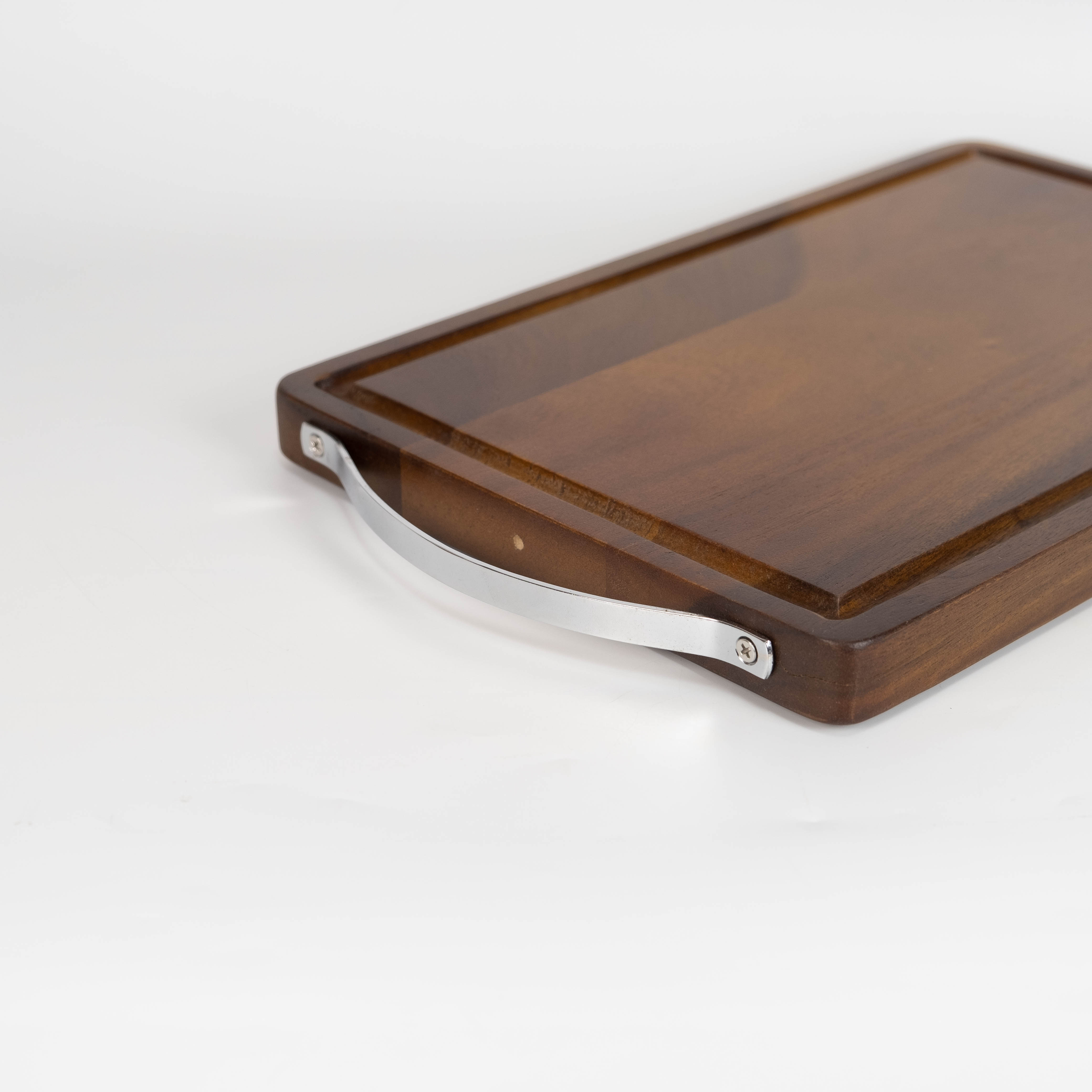 MINIWOOD เขียงหูจับโลหะ เขียงไม้จามจุรี เขียงไม้จริง Wooden cutting board FOOD GRADE