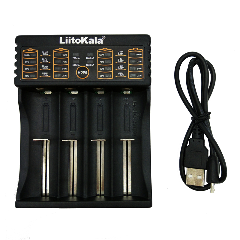 ที่ชาร์จแบตเตอรี่ 18650 แบบ 4 ก้อน LiitoKala-Lii402 USB