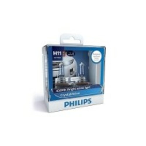 หลอดไฟรถยนต์ Philips H11&W5W Crystal 12V แพ๊คคู่ + W5W