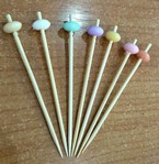 ไม้จิ้มลูกปัดเล็กทรงแบนคละสี 6 ซม.