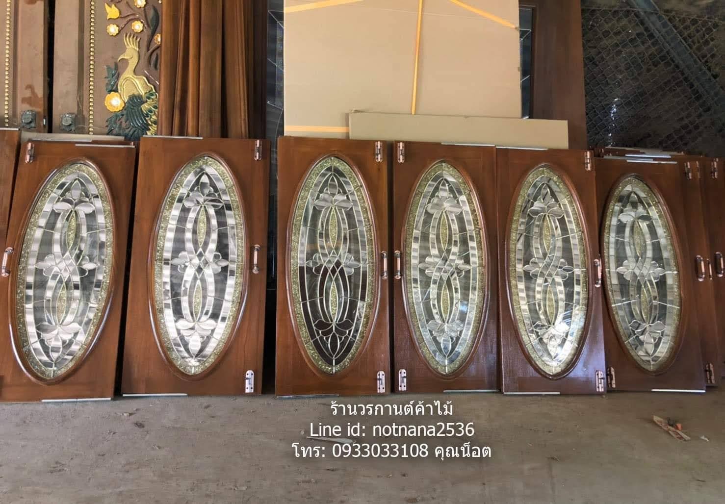 หน้าต่างไม้สักเกรดA,B รหัส145