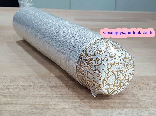 ถ้วยคัพเค้ก สีขาวลายตัวเลขทอง