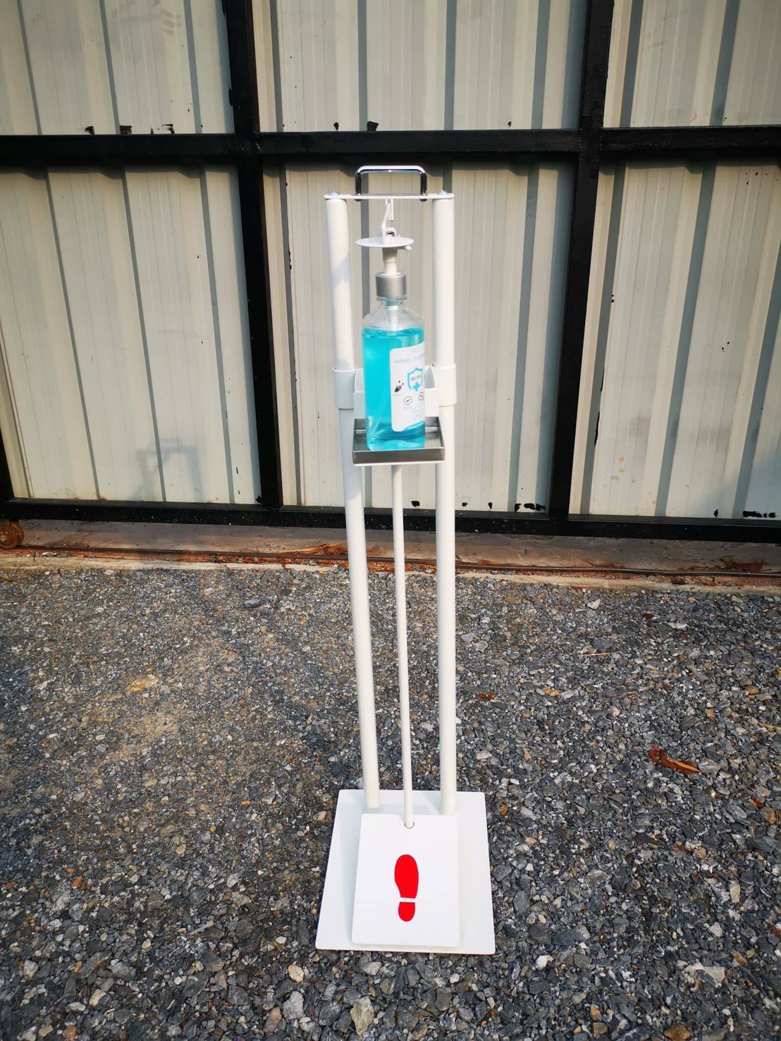 อุปกรณ์จ่ายแอลกอฮอล์แบบเท้าเหยียบ วัสดุเหล็กพ่นสีอบอย่างดี (B)