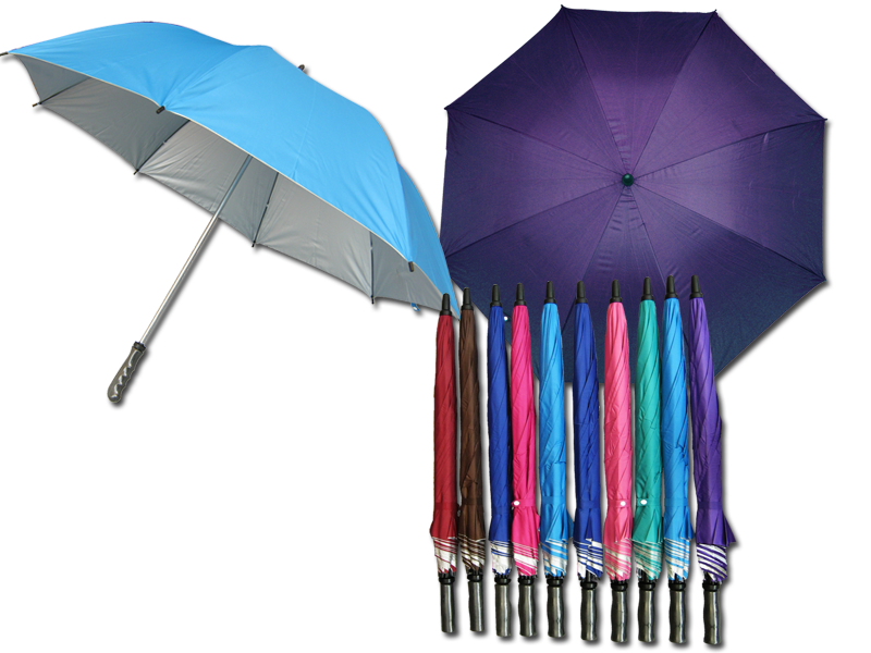 ร่ม 30 นิ้ว ผ้าร่มเคลือบยูวี สีพื้น โครงเหล็ก มือเปิด ปลอกPVC คละสี