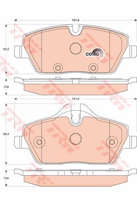 ผ้าเบรค TRW ล้อหน้า MINI Clubman R55 , R57 , R58 และ R59 COTEC (GDB1870)