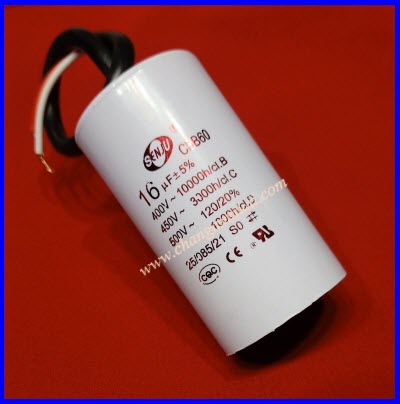 Senju CBB60 คาปาซิสเตอร์ 16uF450V แบบมีสาย เกรดA