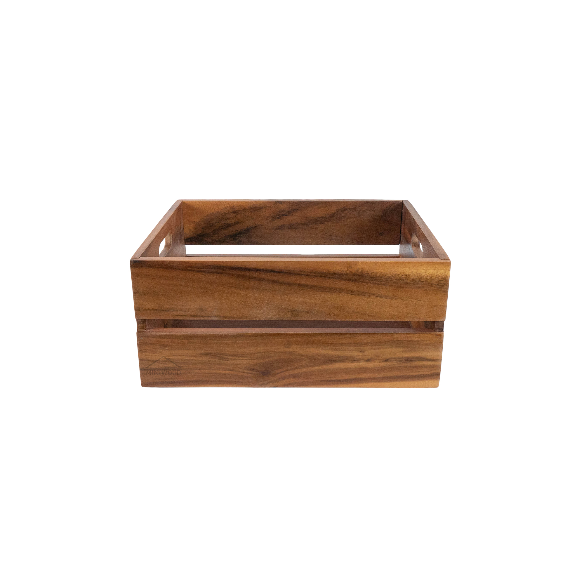 MINIWOOD ลัง ลังไม้ กล่องไม้ wooden box ชั้นวางของ DIY ไม้จามจุรี SIZE M 35x27x15.5