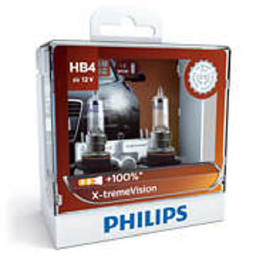 หลอดไฟรถยนต์ Philips HB4 X-treme Vision 12.8V 55W P22D แพ๊คคู่