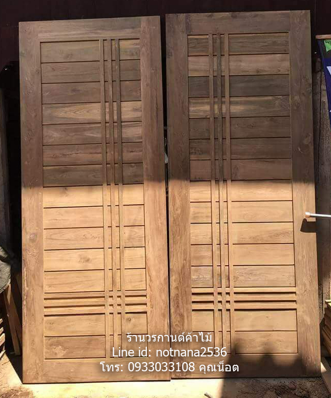 ประตูไม้สักโมเดิร์นจีนเกรดA รหัสBA02