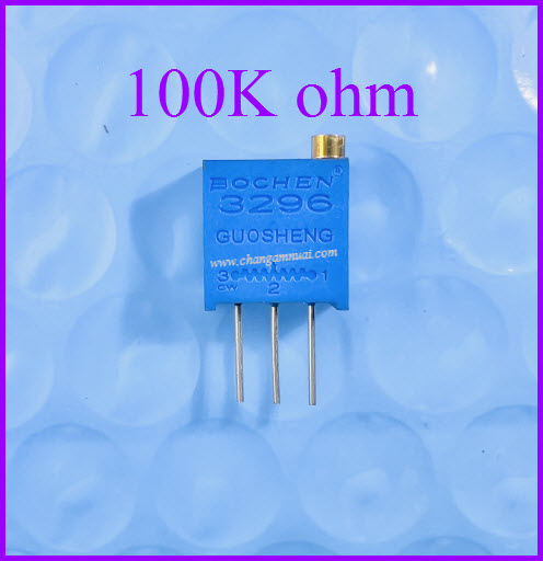 ตัวต้านทานปรับค่าได้ 3296W 100K ohm trimpot 3296W-104