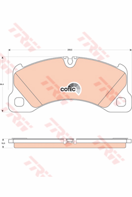 ผ้าเบรค (หน้า) Porsche Cayenne 3.0 ปี 2010 ขึ้นไป (TRW-COTEC)