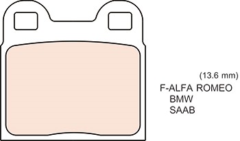 ผ้าเบรค (หน้า) Ferrari, Volkswagen (NA-P)