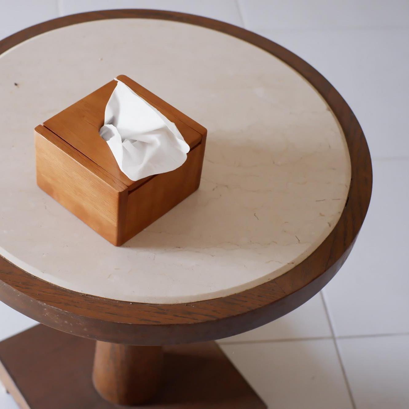 MINIWOOD กล่องกระดาษป๊อปอัพ กล่องใส่ทิชชู่ กล่องทิชชู่ ไม้ยางพารา Tissue Holder