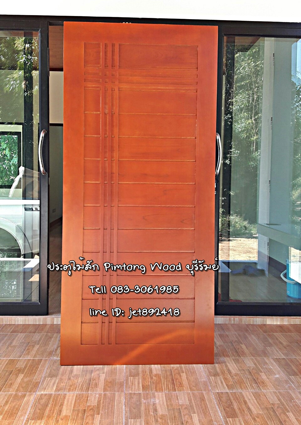 ประตูไม้สักบานเดี่ยว D-40