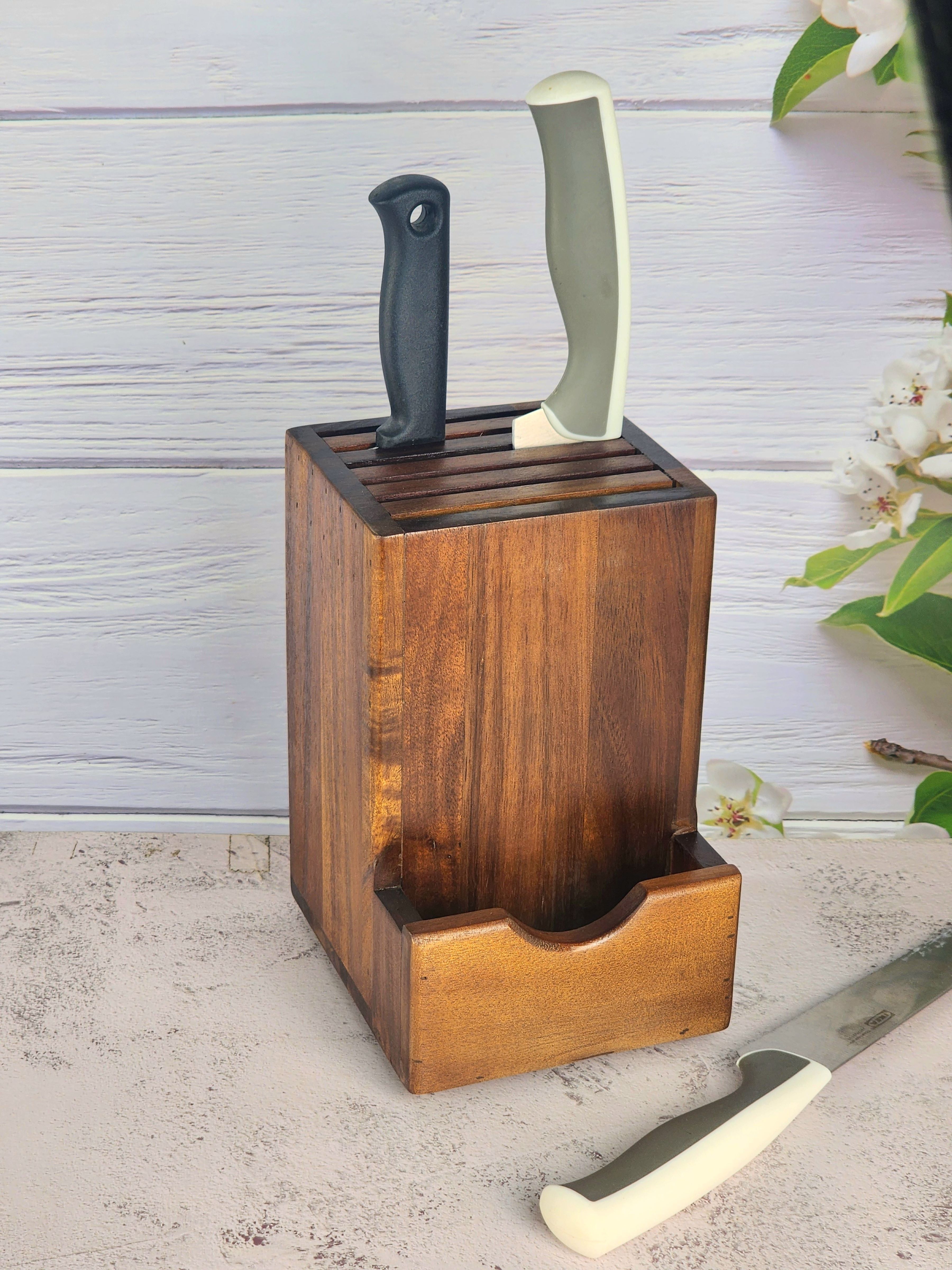 MINIWOOD ที่เก็บมีด ที่เสียบมีด กล่องเสียบมีด ผลิตจากไม้จริง